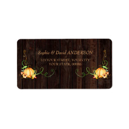 Fall Wasserfarbe Pumpkin Blätter Wood Wedding Adressaufkleber