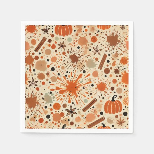 Fall Wasserfarbe Pumpkin Gewürz Entdeckungsreise N Serviette (Vorderseite)