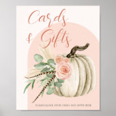 Fall Wasserfarbe Pumpkin rosa Karten und Geschenkt Poster (Vorne)