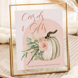 Fall Wasserfarbe Pumpkin rosa Karten und Geschenkt Poster