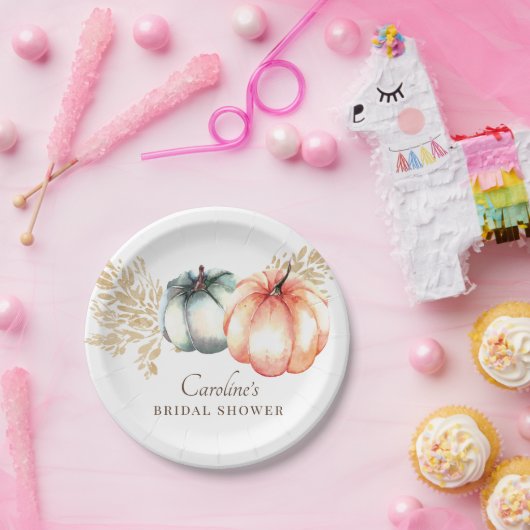 Fall Wasserfarbe Pumpkin Wheat Dusche Papierplatte Pappteller (Party)