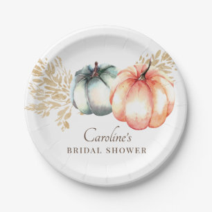 Fall Wasserfarbe Pumpkin Wheat Dusche Papierplatte Pappteller