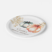 Fall Wasserfarbe Pumpkin Wheat Dusche Papierplatte Pappteller (Schrägansicht)