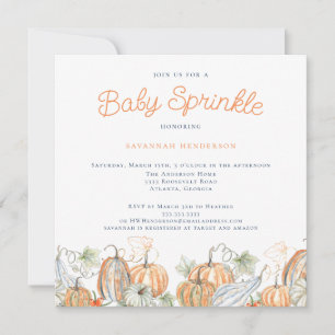 Fall Wasserfarbe Pumpkins Baby Sprinkle Einladung