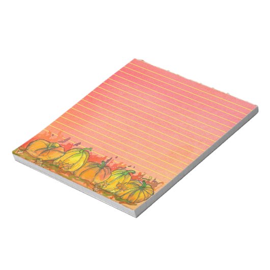 Fall Wasserfarbe Pumpkins Linken Notizblock (Rotiert)