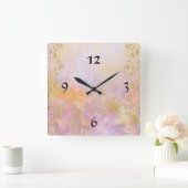 Fall Wasserfarbe Quadrat Uhr Blauer (Zuhause)