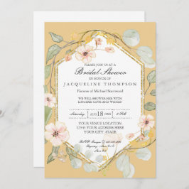 Fall Wasserfarbe Rose Senf Brautparty Einladung