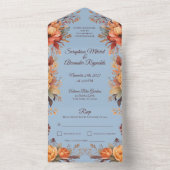 Fall Wasserfarbe Rustikale Blumenhochzeit All In One Einladung (Innen Boden)