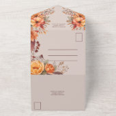 Fall Wasserfarbe Rustikale Blumenhochzeit All In One Einladung (Außenbereich)