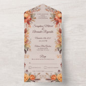 Fall Wasserfarbe Rustikale Blumenhochzeit All In One Einladung (Innen Boden)