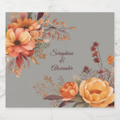 Fall Wasserfarbe Rustikale Blumenhochzeit Bierflaschenetikett (Einzelnes Label)