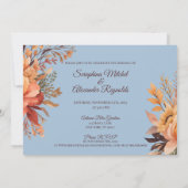 Fall Wasserfarbe Rustikale Blumenhochzeit Einladung (Rückseite)