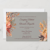 Fall Wasserfarbe Rustikale Blumenhochzeit Einladung (Rückseite)