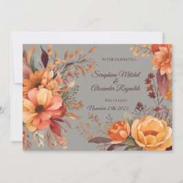 Fall Wasserfarbe Rustikale Blumenhochzeit Einladung