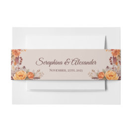 Fall Wasserfarbe Rustikale Blumenhochzeit Einladungsbanderole