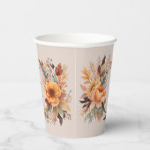 Fall Wasserfarbe Rustikale Blumenhochzeit Pappbecher (Rechts)