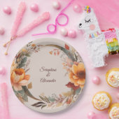 Fall Wasserfarbe Rustikale Blumenhochzeit Pappteller (Party)