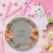 Fall Wasserfarbe Rustikale Blumenhochzeit Pappteller (Party)