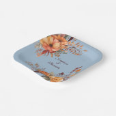 Fall Wasserfarbe Rustikale Blumenhochzeit Pappteller (Gewinkelt)