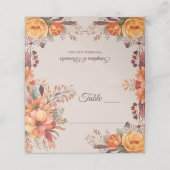 Fall Wasserfarbe Rustikale Blumenhochzeit Platzkarte (Außenseite Aufgefaltet)