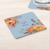 Fall Wasserfarbe Rustikale Blumenhochzeit Rechteckiger Pappuntersetzer (angewinkelt)
