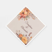 Fall Wasserfarbe Rustikale Blumenhochzeit Serviette (Ecke)