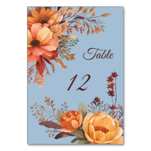 Fall Wasserfarbe Rustikale Blumenhochzeit Tischnummer