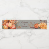 Fall Wasserfarbe Rustikale Blumenhochzeit Wasserflaschenetikett (Einzelnes Label)