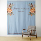 Fall Wasserfarbe Rustikale Blütenhochzeit Hintergr Wandteppich (Beispiel)