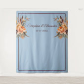 Fall Wasserfarbe Rustikale Blütenhochzeit Hintergr Wandteppich (Vorderseite)