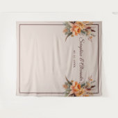 Fall Wasserfarbe Rustikale Blütenhochzeit Hintergr Wandteppich (Vorderseite (Horizontal))
