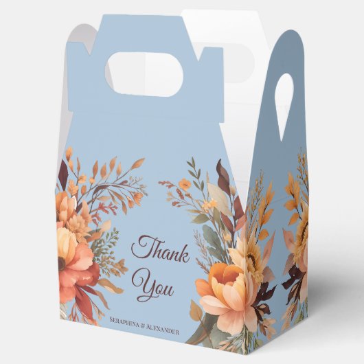 Fall Wasserfarbe Rustikale Flora Danke Hochzeit Geschenkschachtel (Geöffnet)