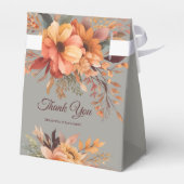 Fall Wasserfarbe Rustikale Flora Danke Hochzeit Geschenkschachtel (Rückseite)