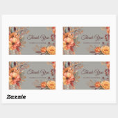 Fall Wasserfarbe Rustikale Flora Danke Hochzeit Rechteckiger Aufkleber (Blatt)