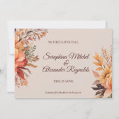 Fall Wasserfarbe Rustikale Flora Save the Date Einladung (Rückseite)