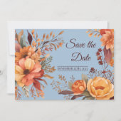 Fall Wasserfarbe Rustikale Flora Save the Date Einladung (Vorderseite)