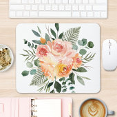 Fall Wasserfarbe Rustikale Pfirsichfarben Blume Bo Mousepad