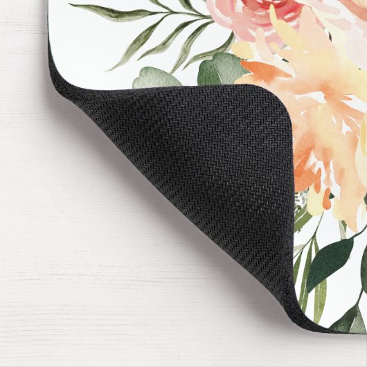Fall Wasserfarbe Rustikale Pfirsichfarben Blume Bo Mousepad (Ecke)