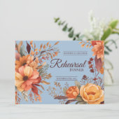 Fall Wasserfarbe Rustikale Probe Abendessen Einladung (Stehend Vorderseite)