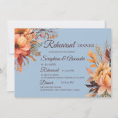 Fall Wasserfarbe Rustikale Probe Abendessen Einladung (Rückseite)