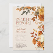 Fall Wasserfarbe Rustikale Probe Abendessen Hochze Einladung (Vorderseite)