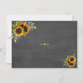 Fall Wasserfarbe Sonnenblumen Chalkboard Hochzeit Save The Date (Rückseite)