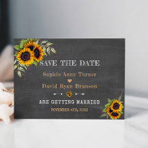 Fall Wasserfarbe Sonnenblumen Chalkboard Hochzeit