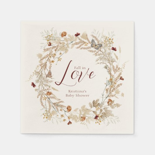 Fall Wasserfarbe Wildblume Kinderdusche Serviette (Vorderseite)