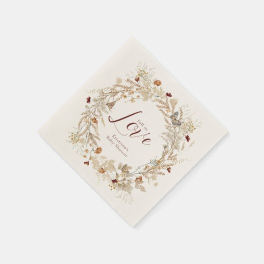 Fall Wasserfarbe Wildblume Kinderdusche Serviette (Ecke)