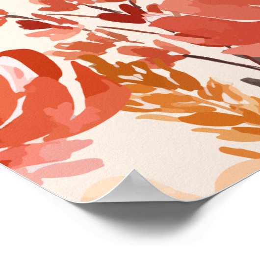 Fall Wasserfarbe Wildblume Kinderdusche Willkommen Poster (Ecke)