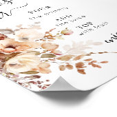 Fall Wasserfarbe Wildblume Mimosa Bar Zeichen Poster (Ecke)