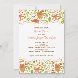 Fall Wasserfarben Blätter Braun- oder Babydusche Einladung