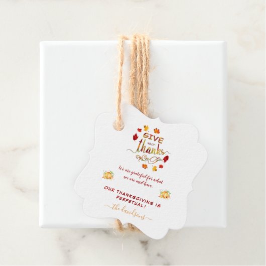 Fall-Wasserfarben-Blätter dank Monogram Geschenkanhänger (Beispiel)