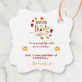 Fall-Wasserfarben-Blätter dank Monogram Geschenkanhänger (Rückseite)